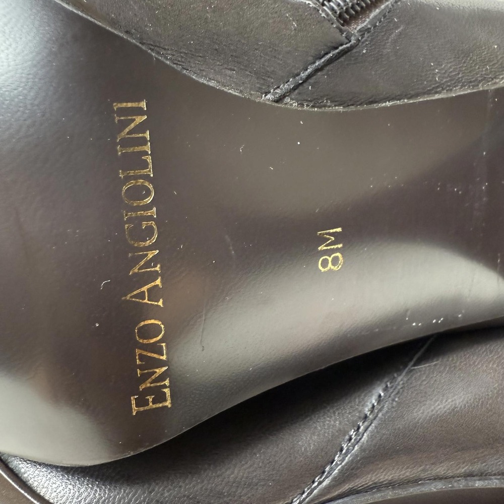 Enzo Angiolini Women's Leather Ankle Boots‎ Size 8M Brown Leather Zip Buckle - Picture 7 of 10